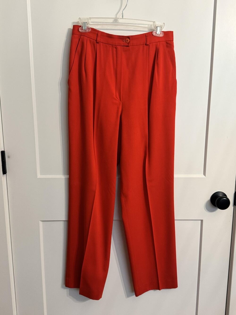 Vintage Pendleton Dress Pants Sz 10 Red Pleated Twill Elastic Waist USA Classic